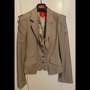VIVIENNE WESTWOOD RED LABEL KHAKI/BEIGE LINEN BLAZER (size EU 38/US 6)